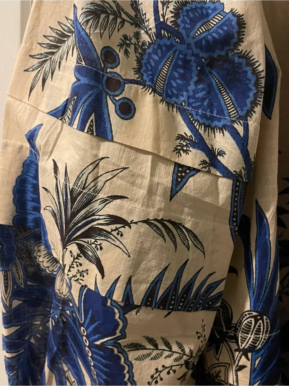 Banana Republic Square Neck Tropical Floral Blouse X-small NWOT